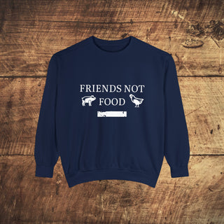 Friends Not Food Garment-Dyed Sweatshirt Printify