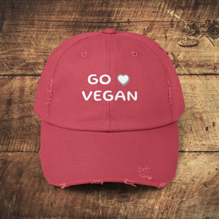 Go Vegan Unisex Distressed Cap Printify