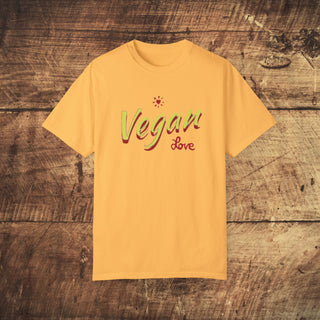 Vegan Love Garment-Dyed T-shirt Printify