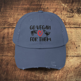 Go Vegan Unisex Distressed Cap Printify