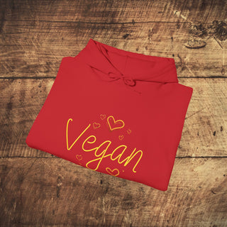 Vegan Hearts Heavy Blend™ Hooded Sweatshirt Printify