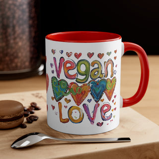 Vegan Love Accent Coffee Mug, 11oz Printify