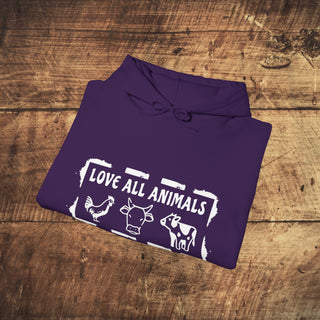 Love All Animals Heavy Blend™ Hooded Sweatshirt Printify