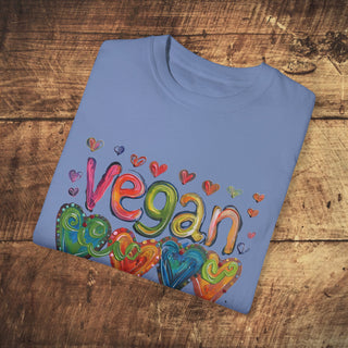 Vegan Love Garment-Dyed T-shirt Printify