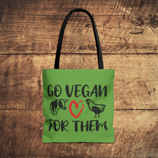 Go Vegan For Them Tote Bag Printify