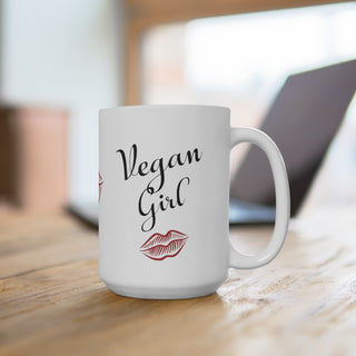 Vegan Girl Coffee Mug 15oz Printify