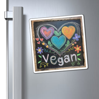 Vegan Hearts Magnet Printify