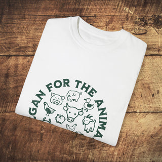 Vegan For The Animals Garment-Dyed T-shirt Printify