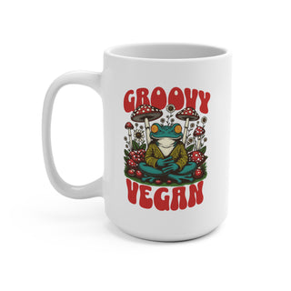 Groovy Vegan Coffee Mug 15oz Printify