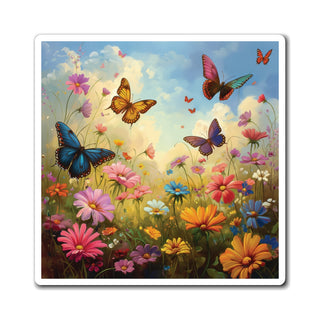 Colorful Vegan Butterflies Magnet Printify