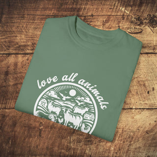 Love All Animals Unisex Garment-Dyed T-shirt