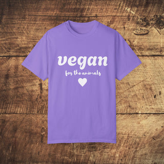 Vegan For The Animals Garment-Dyed T-shirt Printify