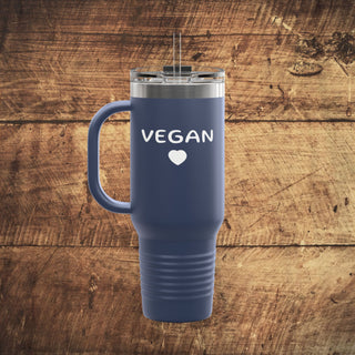 Vegan Heart Insulated Travel Mug, 40oz
