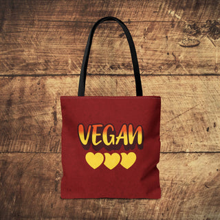 Vegan Hearts Tote Bag Printify