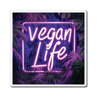 Neon Vegan Life Magnet Printify