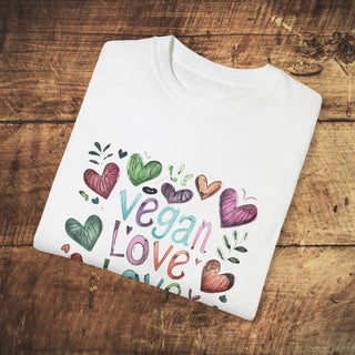 Vegan Love  Garment-Dyed T-shirt Printify