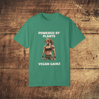 Powered By Plants Garment-Dyed T-shirt Printify