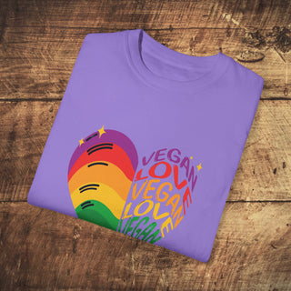 Vegan Love Garment-Dyed T-shirt Printify