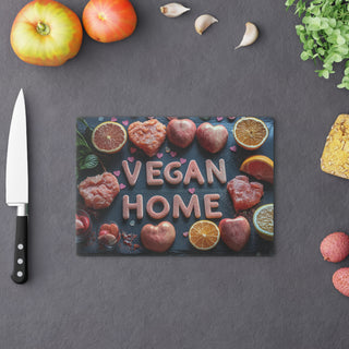 Vegan Home Tempered Glass Cutting Board Printify