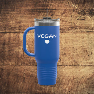 Vegan Heart Insulated Travel Mug, 40oz