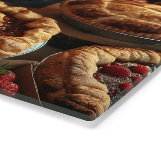 Vegan Pie Tempered Glass Cutting Board Printify