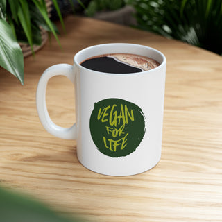 Vegan for Life  Accent Coffee Mug, 11oz Printify