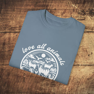 Love All Animals Unisex Garment-Dyed T-shirt