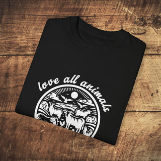 Love All Animals Unisex Garment-Dyed T-shirt