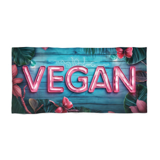 Vegan Beach Towel Printify