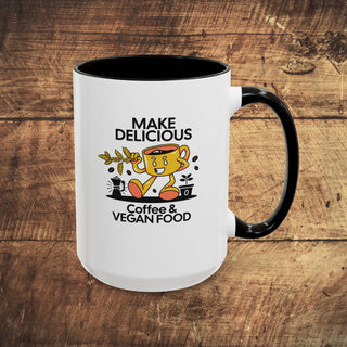 Make Delicious Coffee Colorful Mug, 15oz