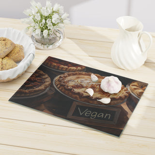 Vegan Pies Tempered Glass Cutting Board Printify