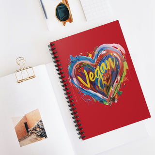 Vegan Heart Spiral Notebook - Ruled Line