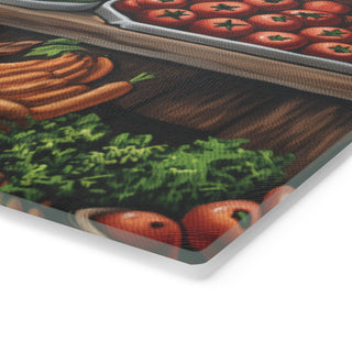 Vegan Village Tempered Glass Cutting Board Printify