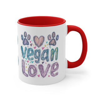 Vegan Love Accent Coffee Mug, 11oz Printify