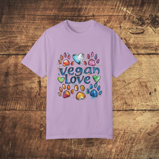 Vegan Love Garment-Dyed T-shirt Printify