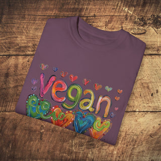 Vegan Love Garment-Dyed T-shirt Printify