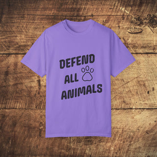Defend All Animals Garment-Dyed T-shirt Printify