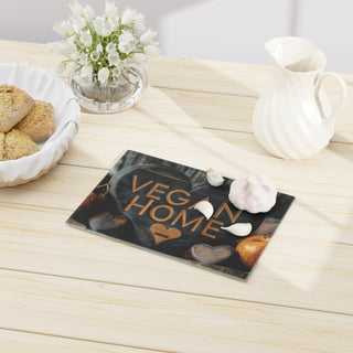 Vegan Home Tempered Glass Cutting Board Printify