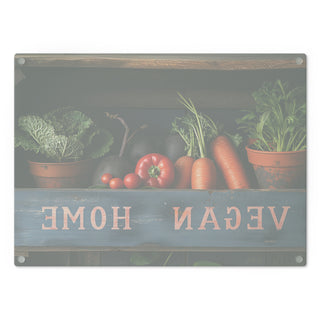 Vegan Home Tempered Glass Cutting Board Printify