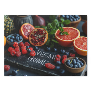 Vegan Home Tempered Glass Cutting Board Printify