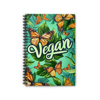 Vegan Butterflies Spiral Notebook - Ruled Line Printify