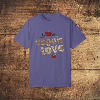 Vegan Love Garment-Dyed T-shirt Printify