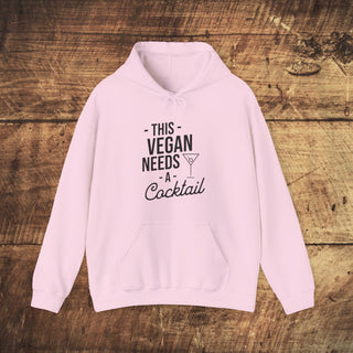 This Vegan Needs A Cocktail Heavy Blend™ Hooded Sweatshirt Printify