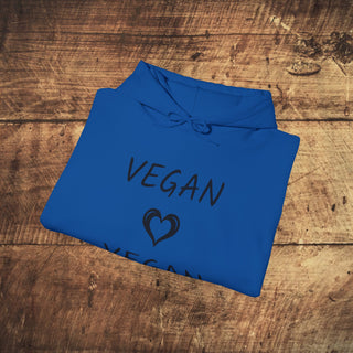 Vegan Heart Heavy Blend™ Hooded Sweatshirt Printify