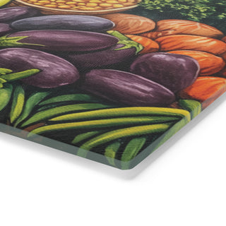 Vegan Village Tempered Glass Cutting Board Printify