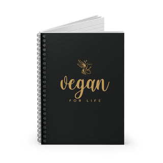 Vegan For Life Spiral Notebook - Ruled Line