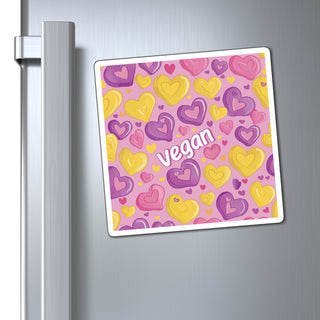 Vegan Hearts Magnet Printify