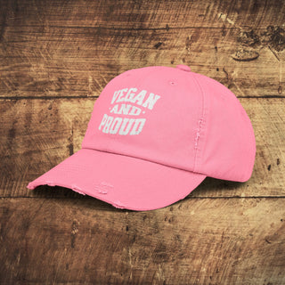 Vegan And Proud Unisex Distressed Cap Printify