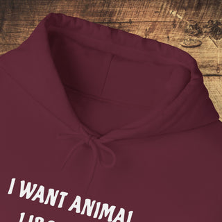 I Want Animal Liberation Heavy Blend™ Hooded Sweatshirt Printify