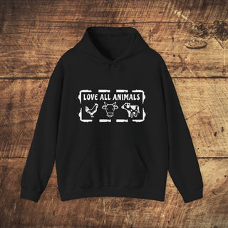 Love All Animals Heavy Blend™ Hooded Sweatshirt Printify